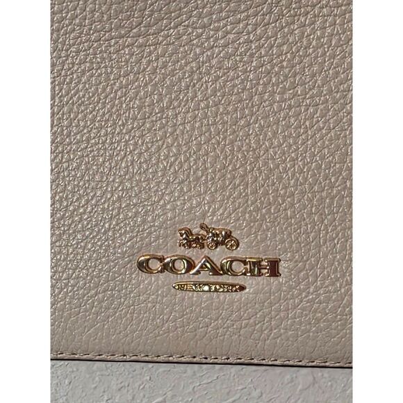 Coach Jess Baguette Pebble Leather Rainbow Strap Crossbody Bag White - Picture 10 of 16